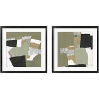 Framed 'Olive Black & Gold 2 Piece Framed Art Print Set' border=