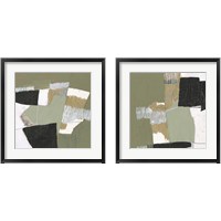 Framed 'Olive Black & Gold 2 Piece Framed Art Print Set' border=