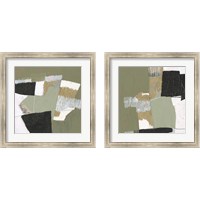 Framed 'Olive Black & Gold 2 Piece Framed Art Print Set' border=