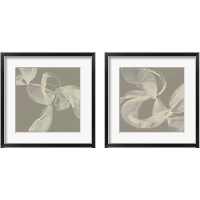 Framed White Ribbon on Beige 2 Piece Framed Art Print Set