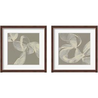 Framed White Ribbon on Beige 2 Piece Framed Art Print Set