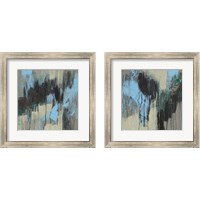 Framed 'Ocean Blue Abstract 2 Piece Framed Art Print Set' border=