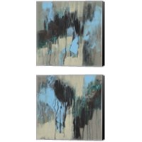 Framed 'Ocean Blue Abstract 2 Piece Canvas Print Set' border=