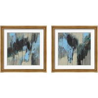 Framed 'Ocean Blue Abstract 2 Piece Framed Art Print Set' border=