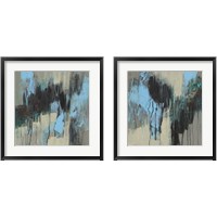 Framed Ocean Blue Abstract 2 Piece Framed Art Print Set