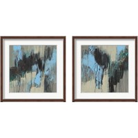 Framed Ocean Blue Abstract 2 Piece Framed Art Print Set