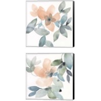 Framed 'Water and Petals 2 Piece Canvas Print Set' border=