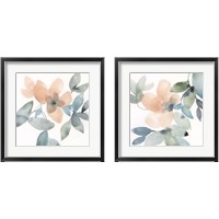 Framed 'Water and Petals 2 Piece Framed Art Print Set' border=