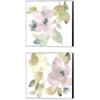 Framed 'Sweet Petals and Leaves 2 Piece Canvas Print Set' border=