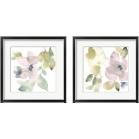 Framed 'Sweet Petals and Leaves 2 Piece Framed Art Print Set' border=