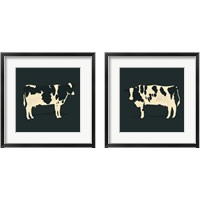 Framed 'Refined Holstein 2 Piece Framed Art Print Set' border=