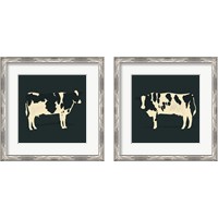 Framed 'Refined Holstein 2 Piece Framed Art Print Set' border=