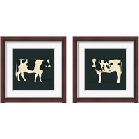 Framed 'Refined Holstein 2 Piece Framed Art Print Set' border=