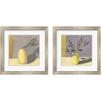 Framed 'Yellow Vase 2 Piece Framed Art Print Set' border=
