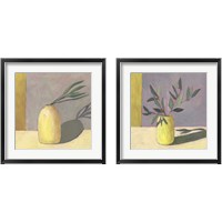Framed 'Yellow Vase 2 Piece Framed Art Print Set' border=