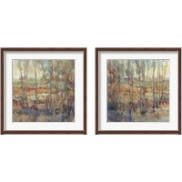 Framed 'Kaleidoscopic Forest 2 Piece Framed Art Print Set' border=