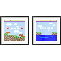 Framed 'Level Up 2 Piece Framed Art Print Set' border=