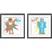 Framed Toy Tin Robots 2 Piece Framed Art Print Set