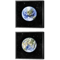 Framed 'Earth From Afar 2 Piece Canvas Print Set' border=