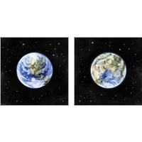Framed 'Earth From Afar 2 Piece Art Print Set' border=
