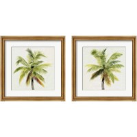 Framed 'Coco Watercolor Palm 2 Piece Framed Art Print Set' border=