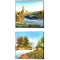 Framed 'Down Stream 2 Piece Canvas Print Set' border=