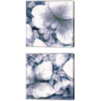 Framed 'Blue Shaded Leaves 2 Piece Canvas Print Set' border=