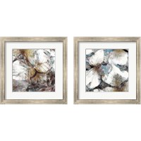 Framed 'Neutral Summer Leaves 2 Piece Framed Art Print Set' border=
