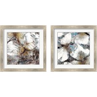 Framed 'Neutral Summer Leaves 2 Piece Framed Art Print Set' border=