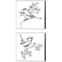 Framed 'Simple Songbird Sketches 2 Piece Canvas Print Set' border=