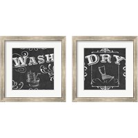 Framed 'Vintage Laundry Signs 2 Piece Framed Art Print Set' border=