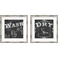 Framed 'Vintage Laundry Signs 2 Piece Framed Art Print Set' border=