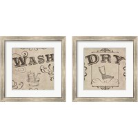 Framed 'Vintage Laundry Signs 2 Piece Framed Art Print Set' border=