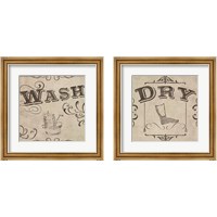 Framed Vintage Laundry Signs 2 Piece Framed Art Print Set