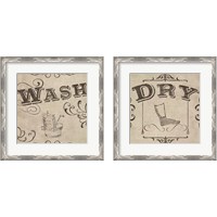 Framed 'Vintage Laundry Signs 2 Piece Framed Art Print Set' border=