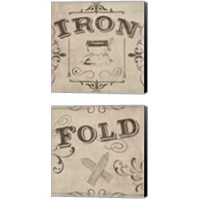 Framed 'Vintage Laundry Signs 2 Piece Canvas Print Set' border=