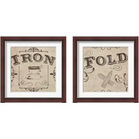 Framed 'Vintage Laundry Signs 2 Piece Framed Art Print Set' border=