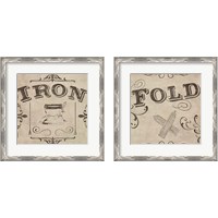 Framed 'Vintage Laundry Signs 2 Piece Framed Art Print Set' border=