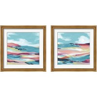 Framed 'Chromatic Coast 2 Piece Framed Art Print Set' border=