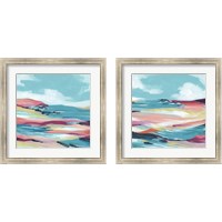 Framed 'Chromatic Coast 2 Piece Framed Art Print Set' border=