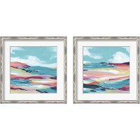 Framed 'Chromatic Coast 2 Piece Framed Art Print Set' border=