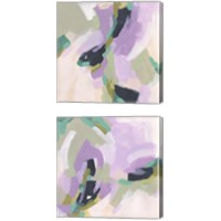 Framed 'Lavender Swirl 2 Piece Canvas Print Set' border=