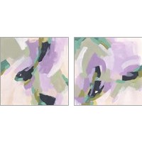 Framed 'Lavender Swirl 2 Piece Art Print Set' border=