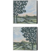 Framed 'Sunset Tree 2 Piece Canvas Print Set' border=