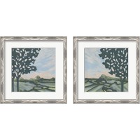 Framed 'Sunset Tree 2 Piece Framed Art Print Set' border=