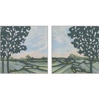 Framed 'Sunset Tree 2 Piece Art Print Set' border=
