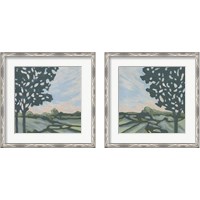 Framed 'Sunset Tree 2 Piece Framed Art Print Set' border=
