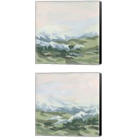 Framed 'Snowcapped Vista 2 Piece Canvas Print Set' border=