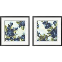 Framed 'Lush Indigo Blooms 2 Piece Framed Art Print Set' border=