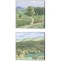 Framed 'Hill Lines 2 Piece Canvas Print Set' border=